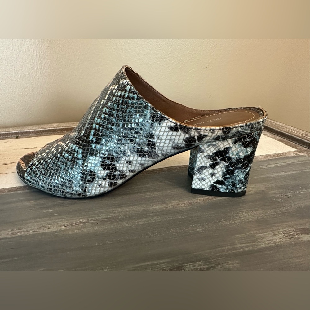 Donald J Pliner Ellis Leather Block-Heel Mule - Size 7.5‎ Narrow